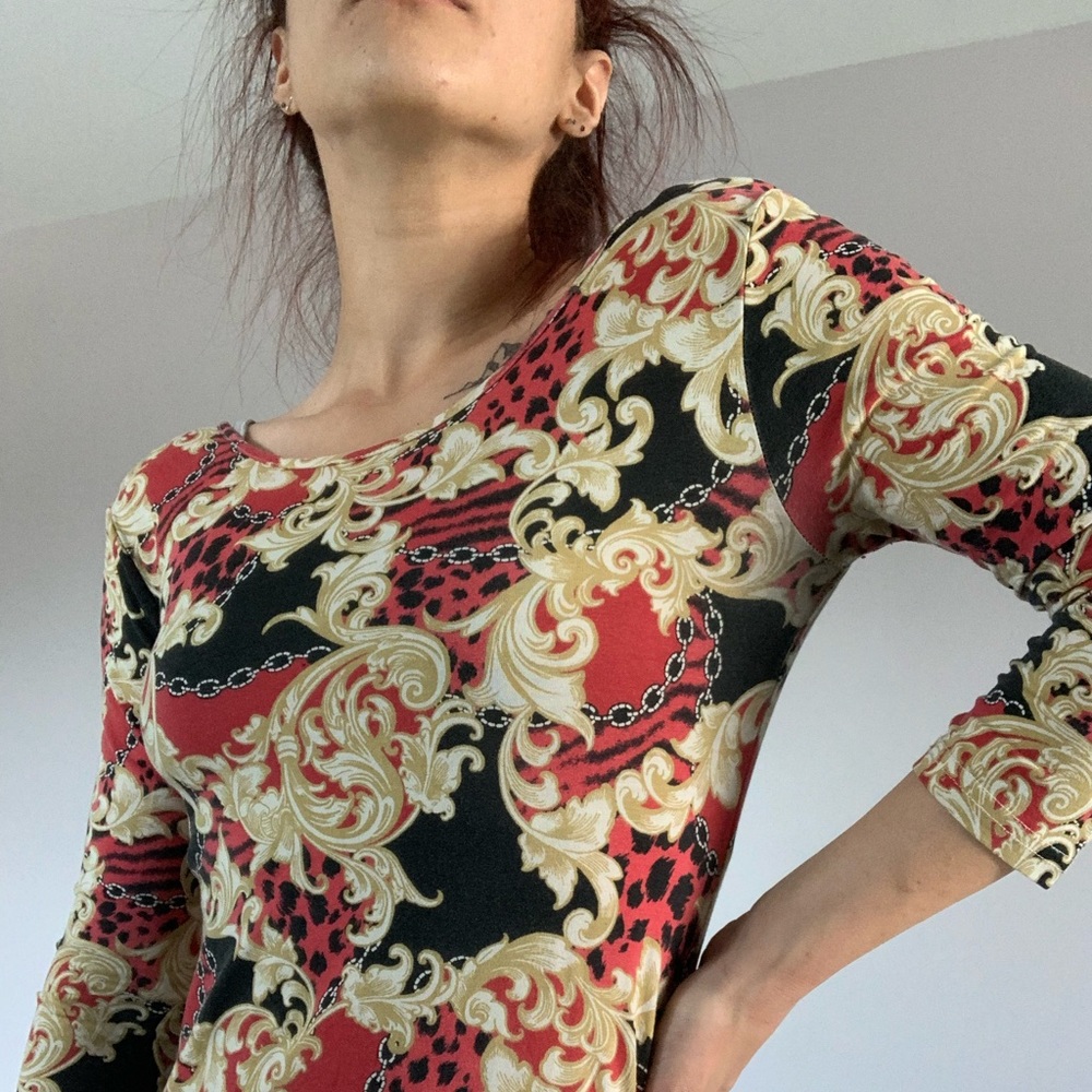Patterned midi dress